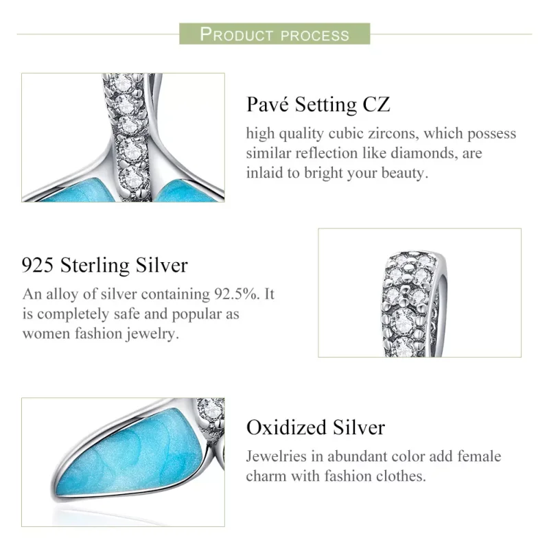 (immagine per) Charm tipo Pandora Coda di pesce blu - SCC1067 - Visualizza 5