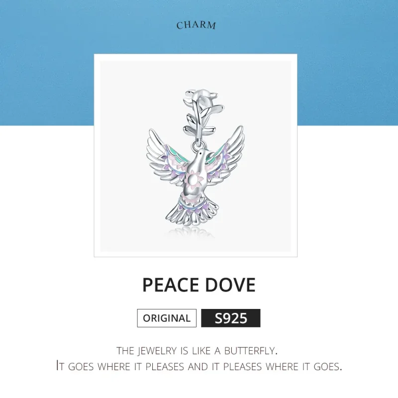 (immagine per) Charm tipo Pandora Colomba della pace - BSC295 - Visualizza 6
