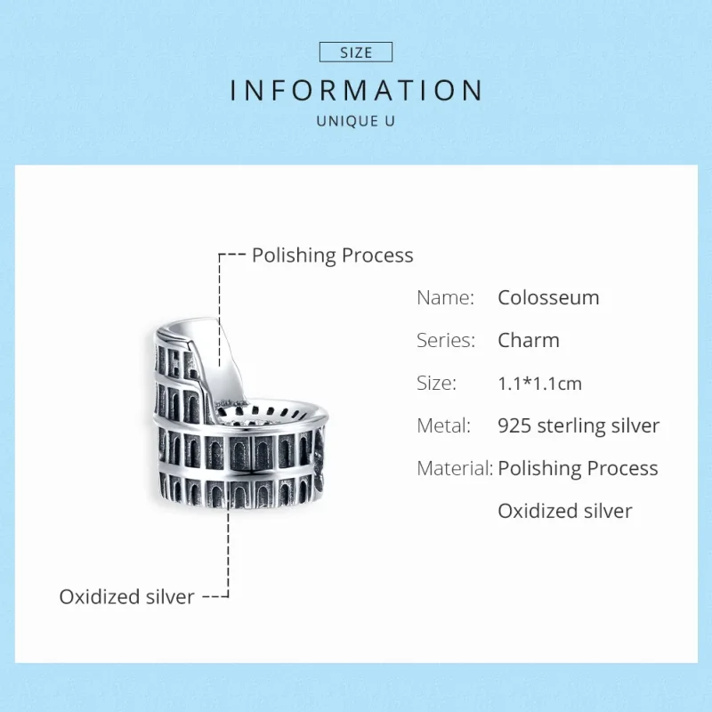 (immagine per) Charm tipo Pandora Colosseo - SCC1543 - Visualizza 6