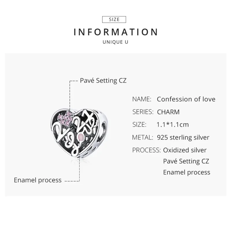 (immagine per) Charm tipo Pandora Confessione d'Amore 2021 - SCC1743 - Visualizza 8