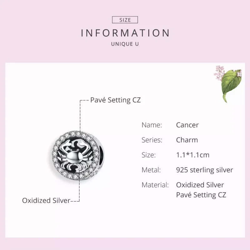 (immagine per) Charm tipo Pandora Costellazione Cancro - SCC1213 - Visualizza 3