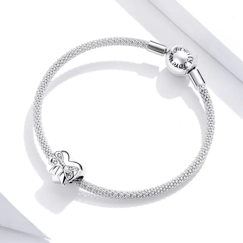 (immagine per) Charm tipo Pandora Cravattino e cuore d'amore - BSC381 - Visualizza 3