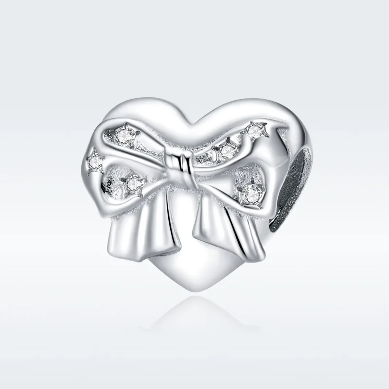 (immagine per) Charm tipo Pandora Cravattino e cuore d'amore - BSC381 - Visualizza 5