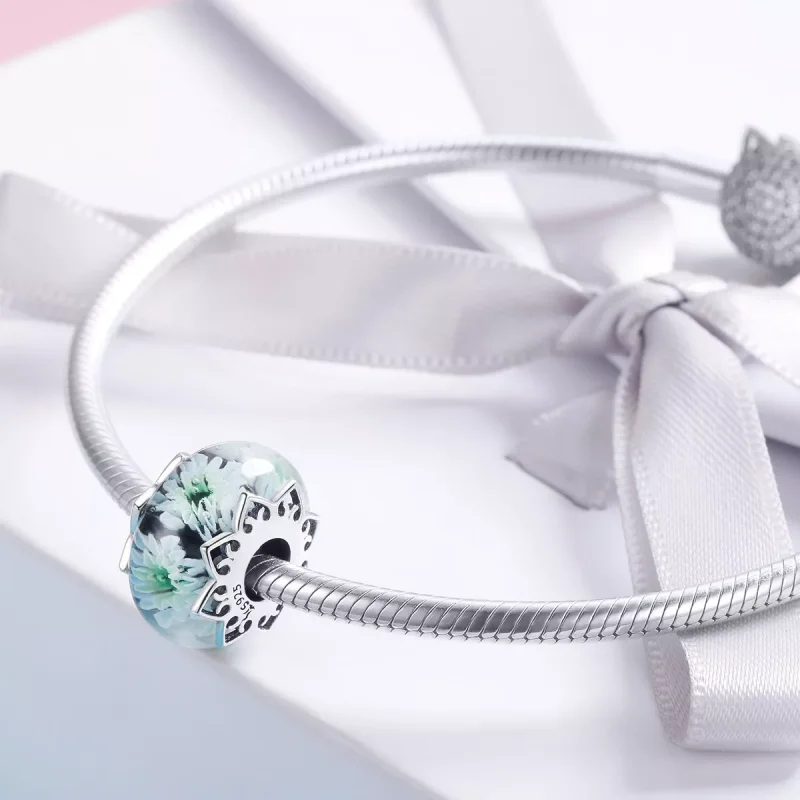 (immagine per) Charm tipo Pandora Crisantemo ciano - SCC1011 - Visualizza 3