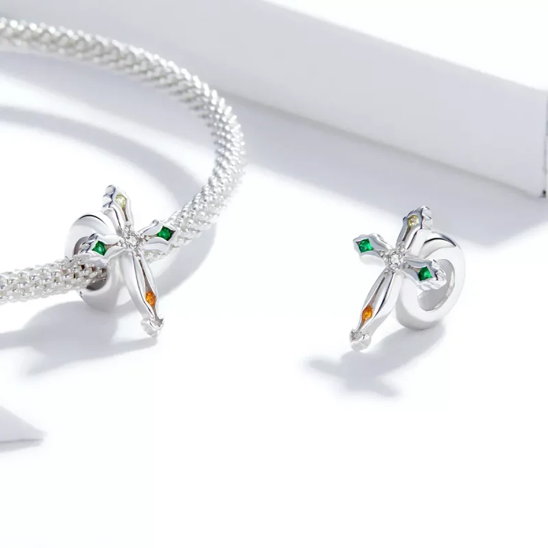 (immagine per) Charm tipo Pandora Croce del Ringraziamento - BSC343 - Visualizza 4