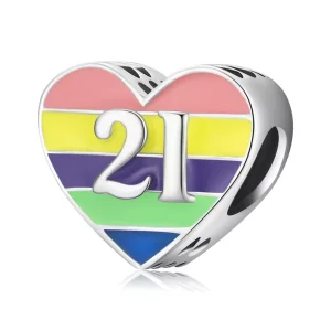 (immagine per) Charm tipo Pandora Cuore arcobaleno - BSC548