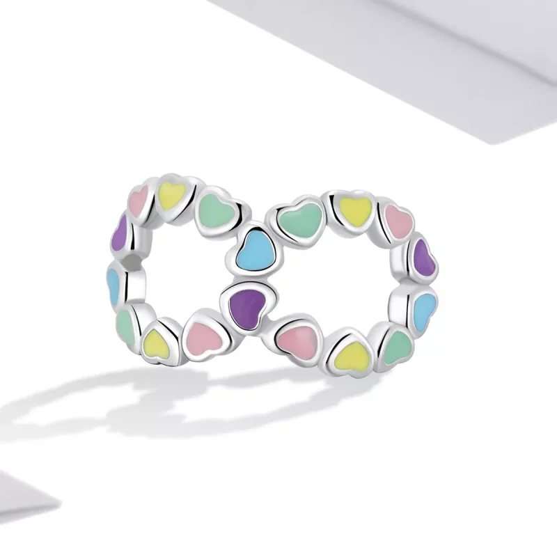 (immagine per) Charm tipo Pandora Cuore arcobaleno infinito - SCC2160 - Visualizza 2
