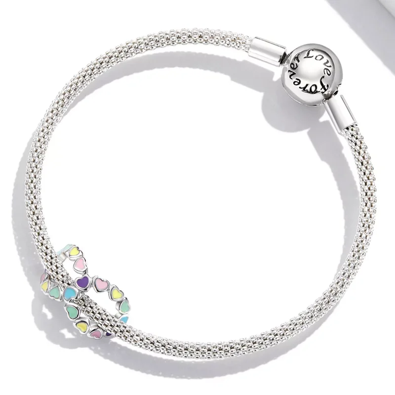 (immagine per) Charm tipo Pandora Cuore arcobaleno infinito - SCC2160 - Visualizza 3