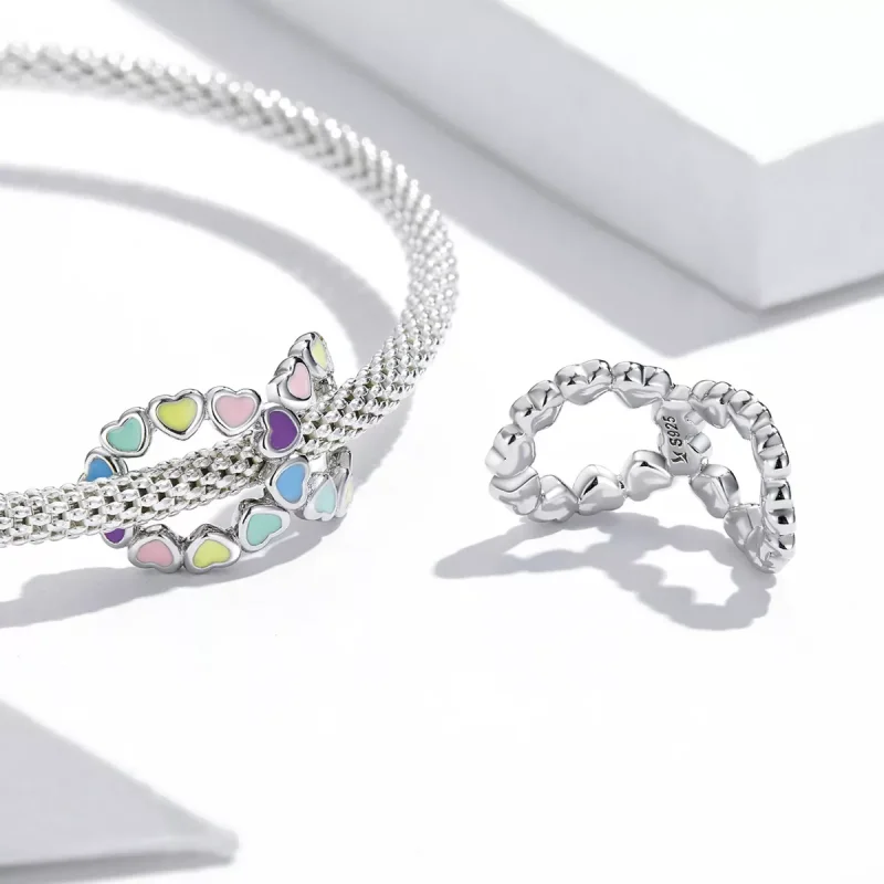 (immagine per) Charm tipo Pandora Cuore arcobaleno infinito - SCC2160 - Visualizza 4