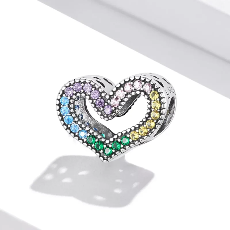(immagine per) Charm tipo Pandora Cuore arcobaleno - SCC2137 - Visualizza 2