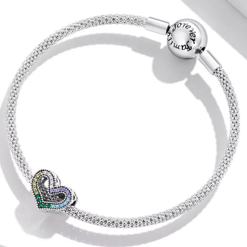 (immagine per) Charm tipo Pandora Cuore arcobaleno - SCC2137 - Visualizza 3