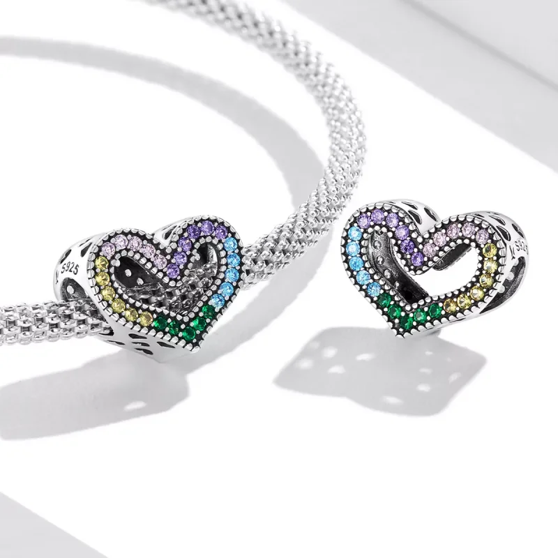 (immagine per) Charm tipo Pandora Cuore arcobaleno - SCC2137 - Visualizza 4