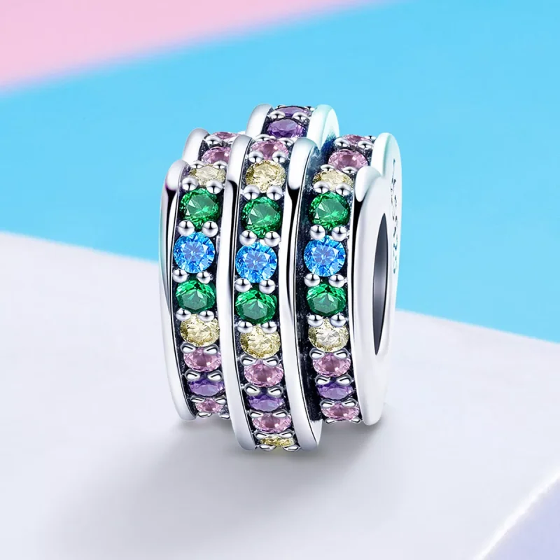 (immagine per) Charm tipo Pandora Cuore arcobaleno - SCC725 - Visualizza 4