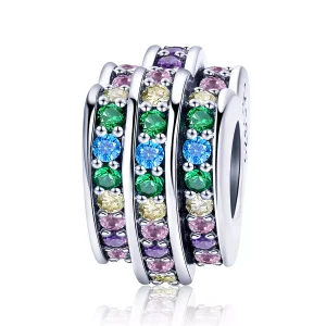 (immagine per) Charm tipo Pandora Cuore arcobaleno - SCC725