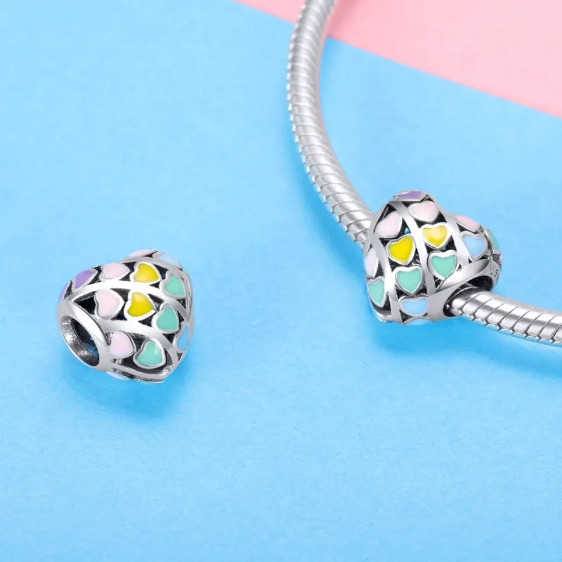 (immagine per) Charm tipo Pandora Cuore arcobaleno - SCC902 - Visualizza 4