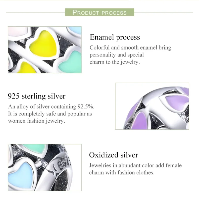 (immagine per) Charm tipo Pandora Cuore arcobaleno - SCC902 - Visualizza 7