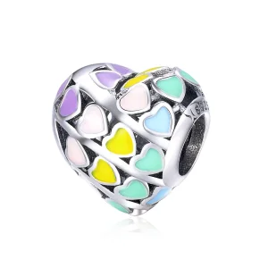 (immagine per) Charm tipo Pandora Cuore arcobaleno - SCC902