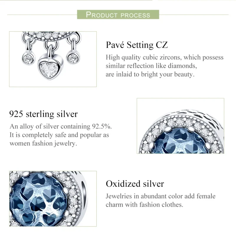 (immagine per) Charm tipo Pandora Cuore di cristallo luminoso - SCC724 - Visualizza 7