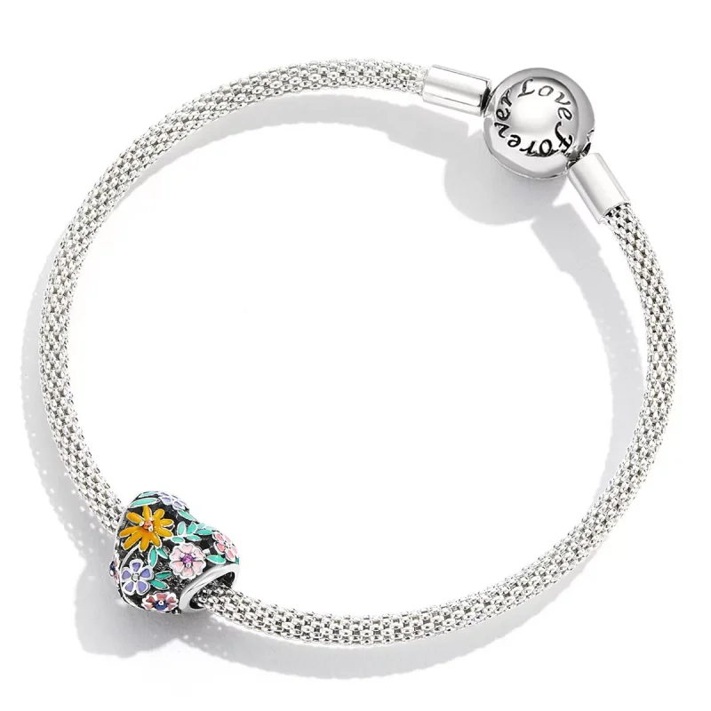 (immagine per) Charm tipo Pandora Cuore di fiori - BSC590 - Visualizza 4