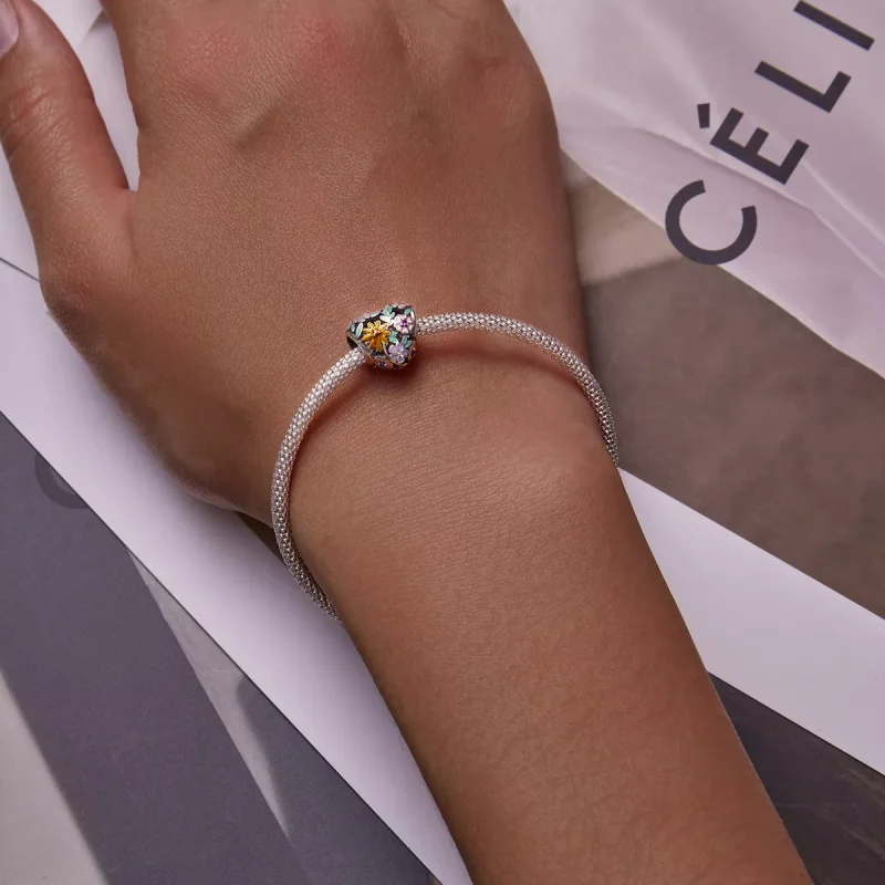 (immagine per) Charm tipo Pandora Cuore di fiori - BSC590 - Visualizza 5