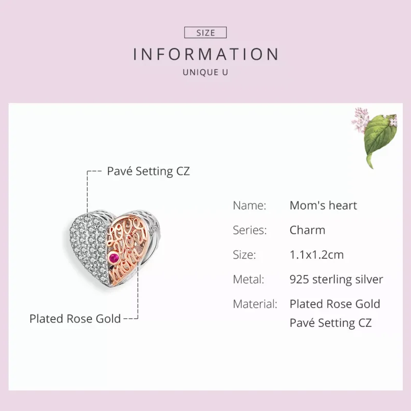 (immagine per) Charm tipo Pandora Cuore di mamma - SCC1173 - Visualizza 3