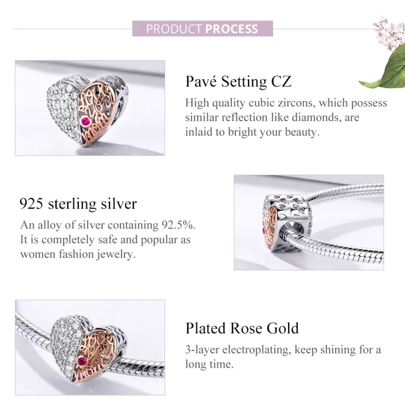 (immagine per) Charm tipo Pandora Cuore di mamma - SCC1173 - Visualizza 4