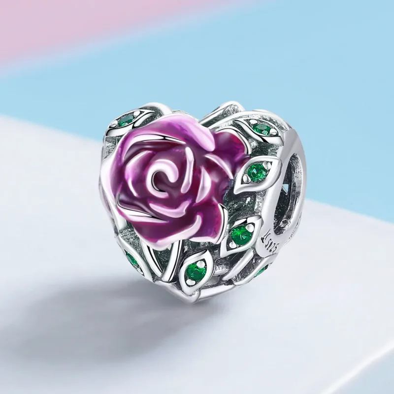 (immagine per) Charm tipo Pandora Cuore di rosa - SCC927 - Visualizza 2