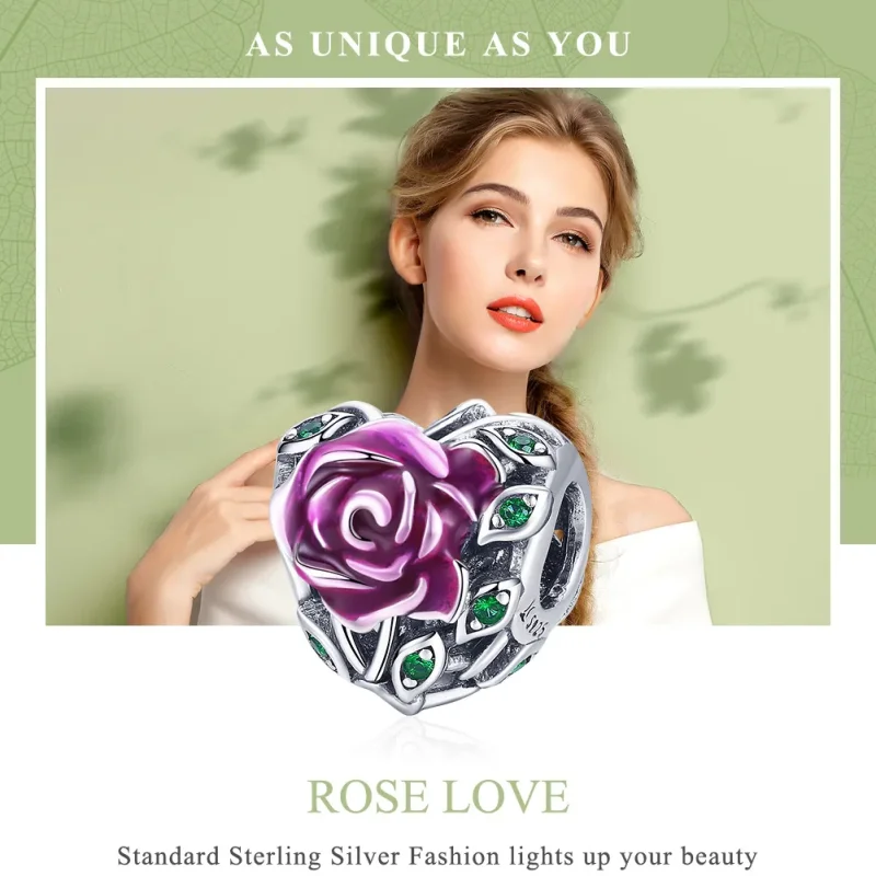 (immagine per) Charm tipo Pandora Cuore di rosa - SCC927 - Visualizza 6