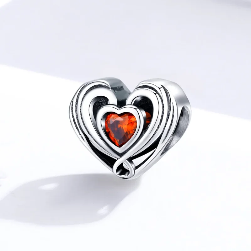 (immagine per) Charm tipo Pandora Cuore rubino nel cuore - SCC1472 - Visualizza 2
