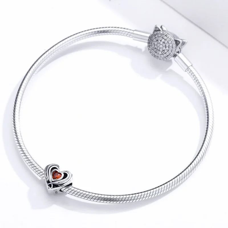 (immagine per) Charm tipo Pandora Cuore rubino nel cuore - SCC1472 - Visualizza 3