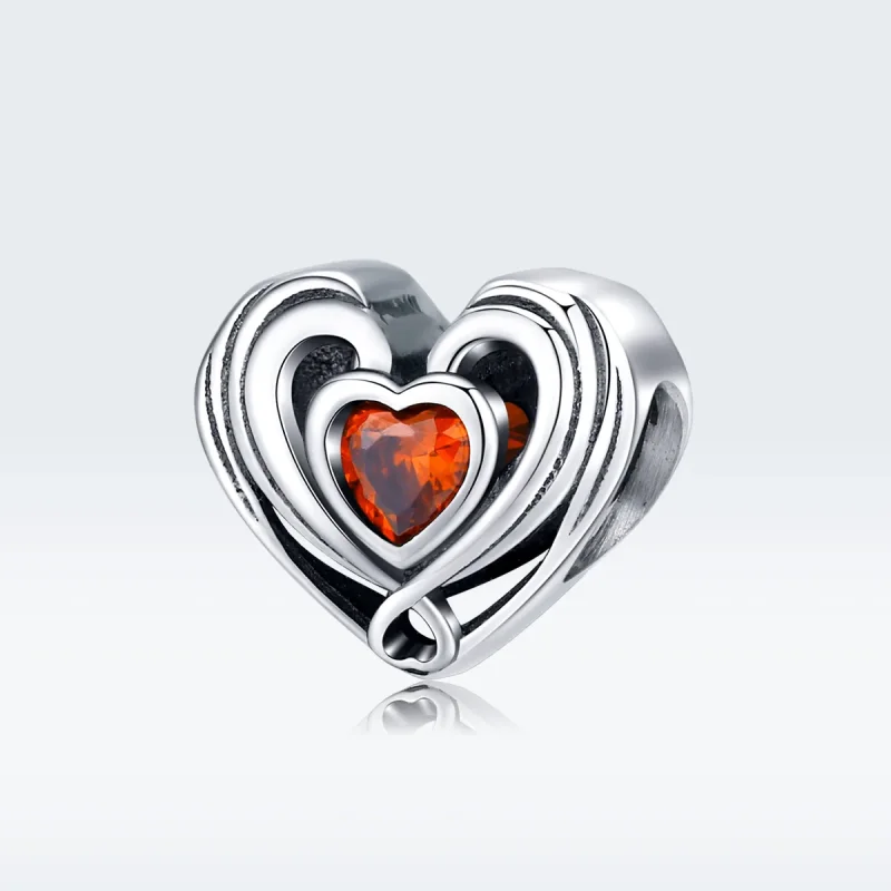 (immagine per) Charm tipo Pandora Cuore rubino nel cuore - SCC1472 - Visualizza 5