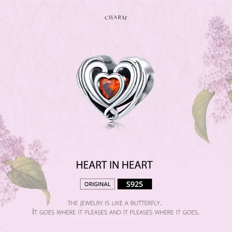 (immagine per) Charm tipo Pandora Cuore rubino nel cuore - SCC1472 - Visualizza 6