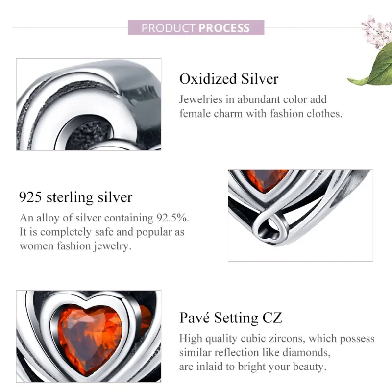 (immagine per) Charm tipo Pandora Cuore rubino nel cuore - SCC1472 - Visualizza 8