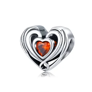 (immagine per) Charm tipo Pandora Cuore rubino nel cuore - SCC1472