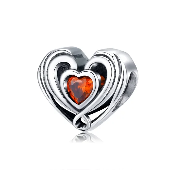 (immagine per) Charm tipo Pandora Cuore rubino nel cuore - SCC1472