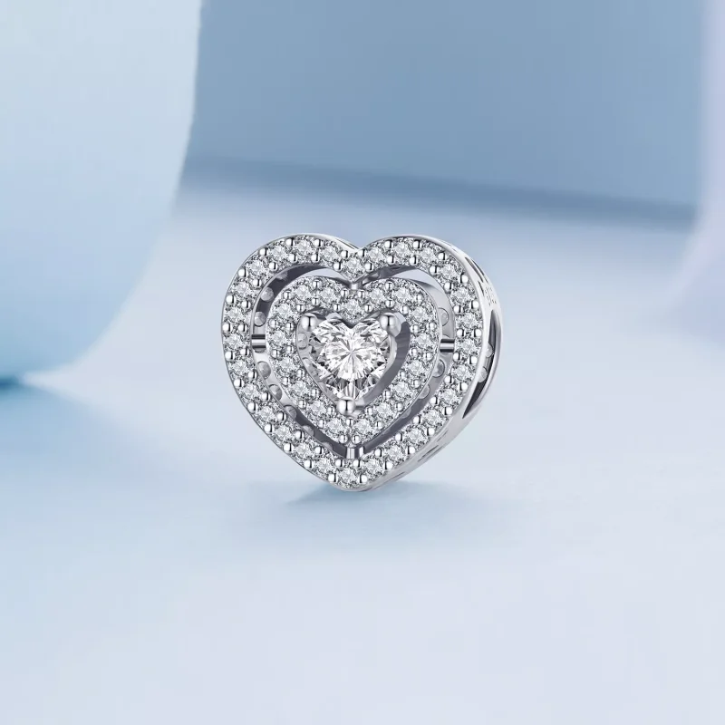 (immagine per) Charm tipo Pandora Cuore splendente - BSC662 - Visualizza 2