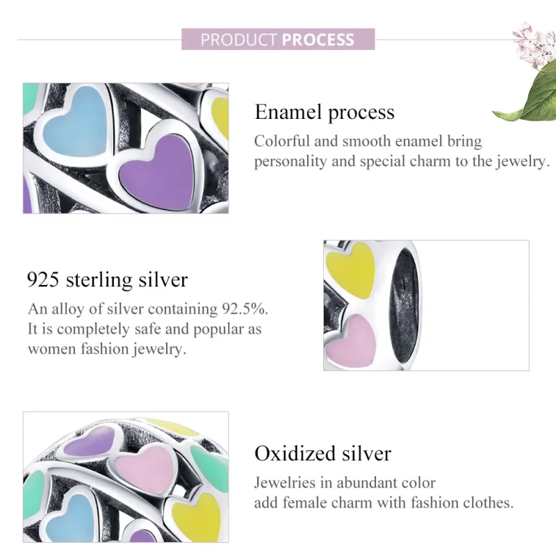 (immagine per) Charm tipo Pandora Cuori colorati - SCC1758 - Visualizza 8