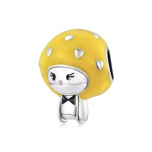(immagine per) Charm tipo Pandora Divertente Funghetto - Giallo Limone - SCC2149