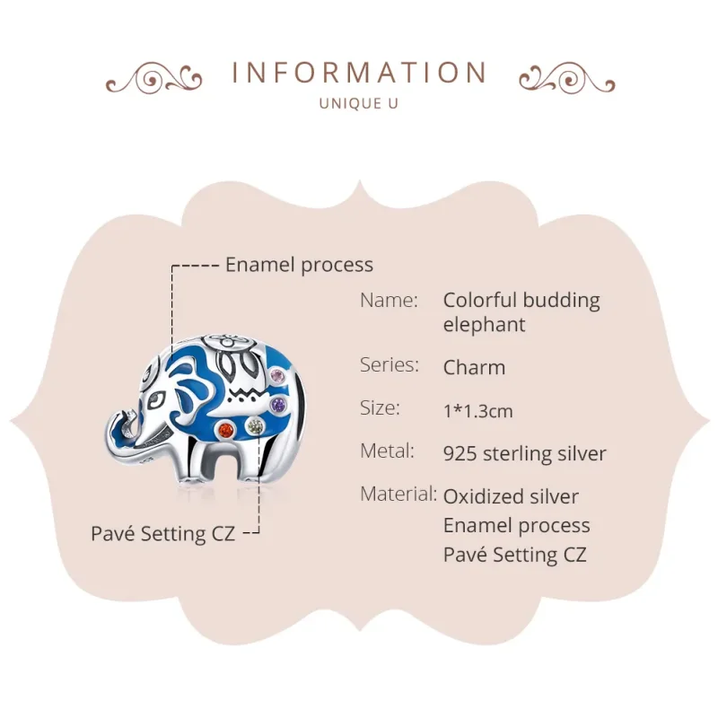 (immagine per) Charm tipo Pandora Elefante adorabile colorato - SCC1821 - Visualizza 6