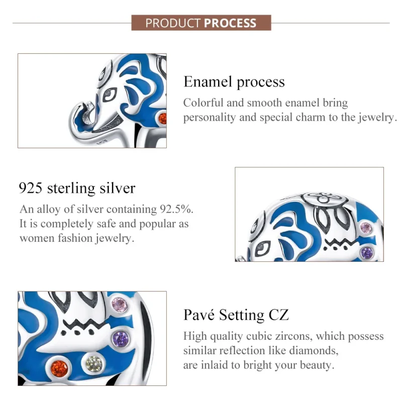 (immagine per) Charm tipo Pandora Elefante adorabile colorato - SCC1821 - Visualizza 7