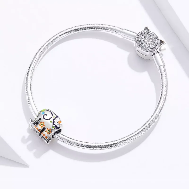 (immagine per) Charm tipo Pandora Elefante felice - BSC095 - Visualizza 2
