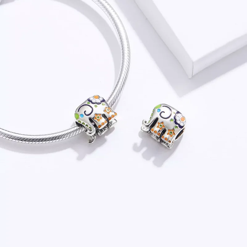 (immagine per) Charm tipo Pandora Elefante felice - BSC095 - Visualizza 4