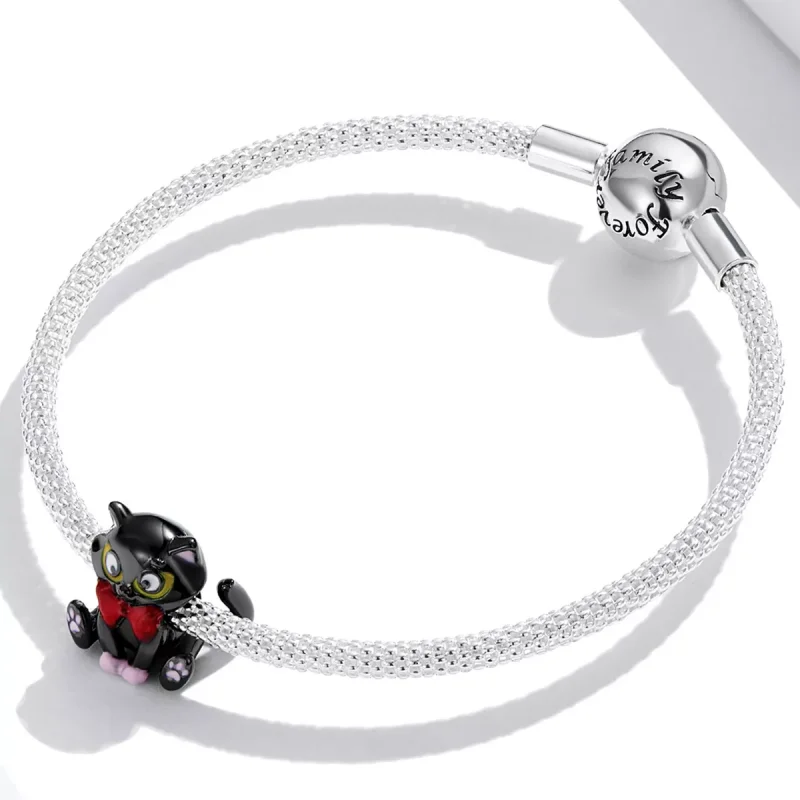 (immagine per) Charm tipo Pandora Elegante gatto nero - SCC2031 - Visualizza 3
