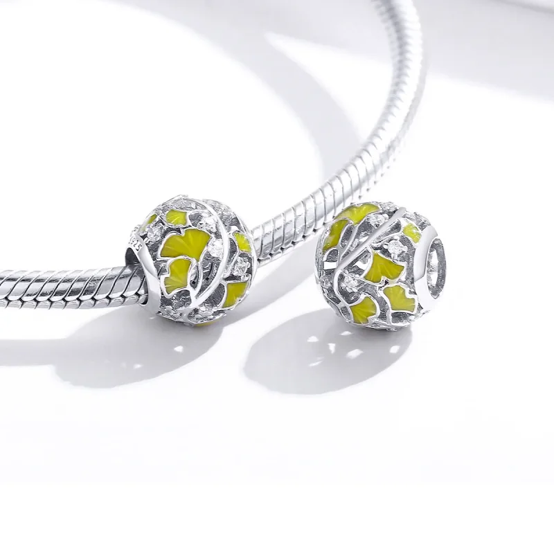 (immagine per) Charm tipo Pandora Eleganti foglie di ginkgo - BSC334 - Visualizza 4