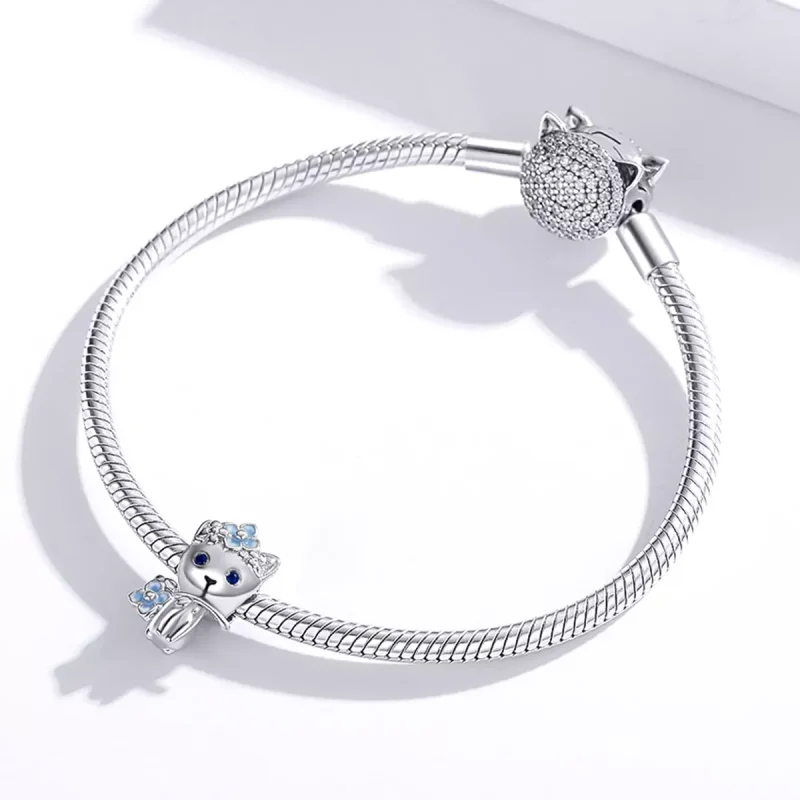 (immagine per) Charm tipo Pandora Elfo Gatto - BSC394 - Visualizza 3