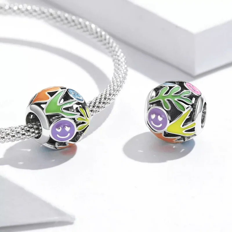 (immagine per) Charm tipo Pandora Faccina di erba - SCC2163 - Visualizza 4