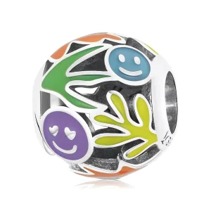 (immagine per) Charm tipo Pandora Faccina di erba - SCC2163