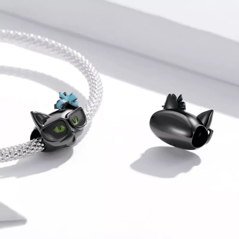 (immagine per) Charm tipo Pandora Fantastico gatto nero - SCC2086 - Visualizza 4