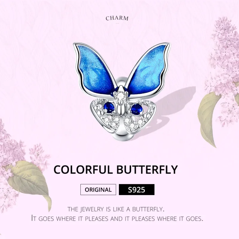 (immagine per) Charm tipo Pandora Farfalla colorata - BSC405 - Visualizza 6