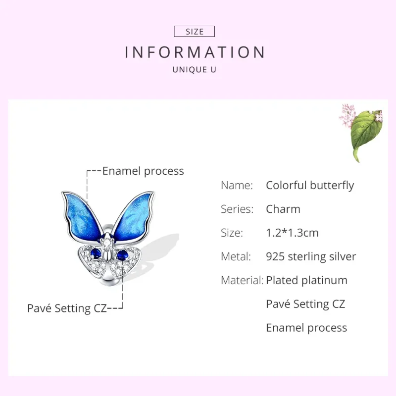 (immagine per) Charm tipo Pandora Farfalla colorata - BSC405 - Visualizza 7